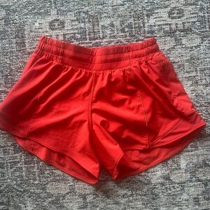 Lululemon Athletica Vibrant Red Athletic Shorts